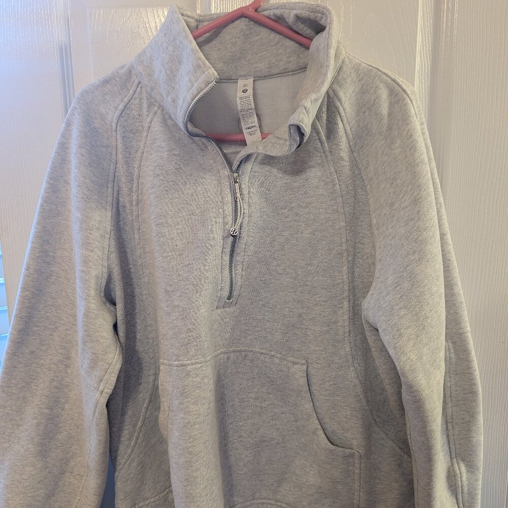 Lululemon Scuba Oversized Funnel-Neck Half Zip Heathered Core Ultra Grey